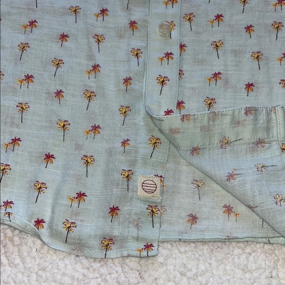 Marine Layer Sky Blue Palm Print Button Down Shirt - Picture 7 of 8
